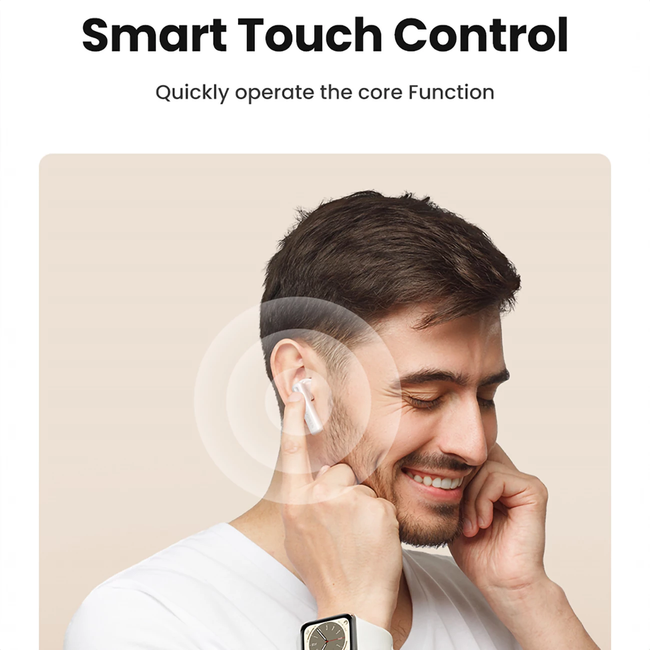 Kufje wireless Ugreen HiTune T6 me ANC, Bluetooth 5.3, 400 mAh, të bardha, me kabllo USB-A në USB-C