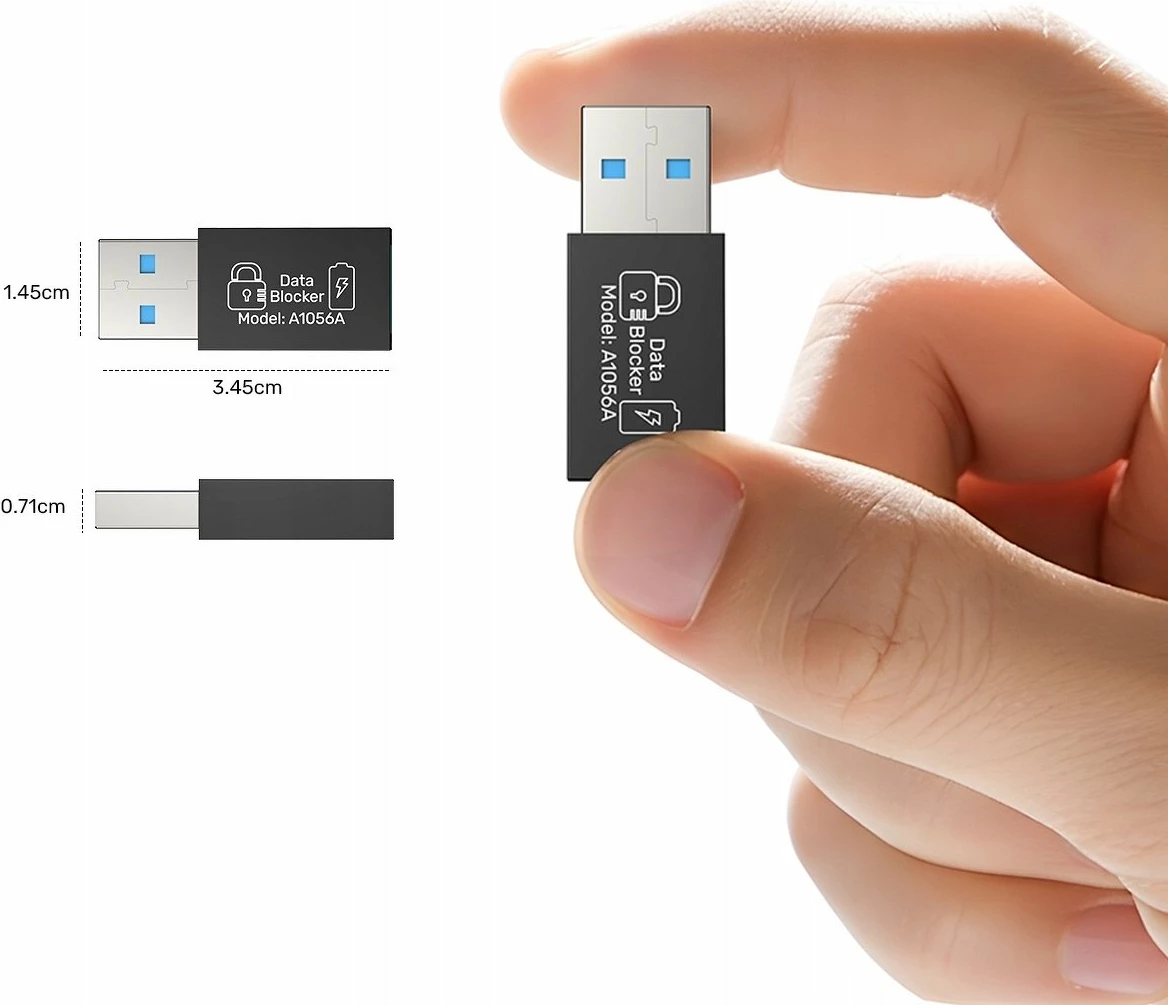 Adapter USB-A bllokues të dhënash Unitek A1056ABK01, i zi
