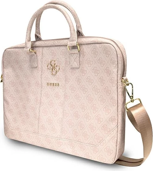 Çantë laptopi Guess 4G Big Logo, deri 16 inç, Rozë