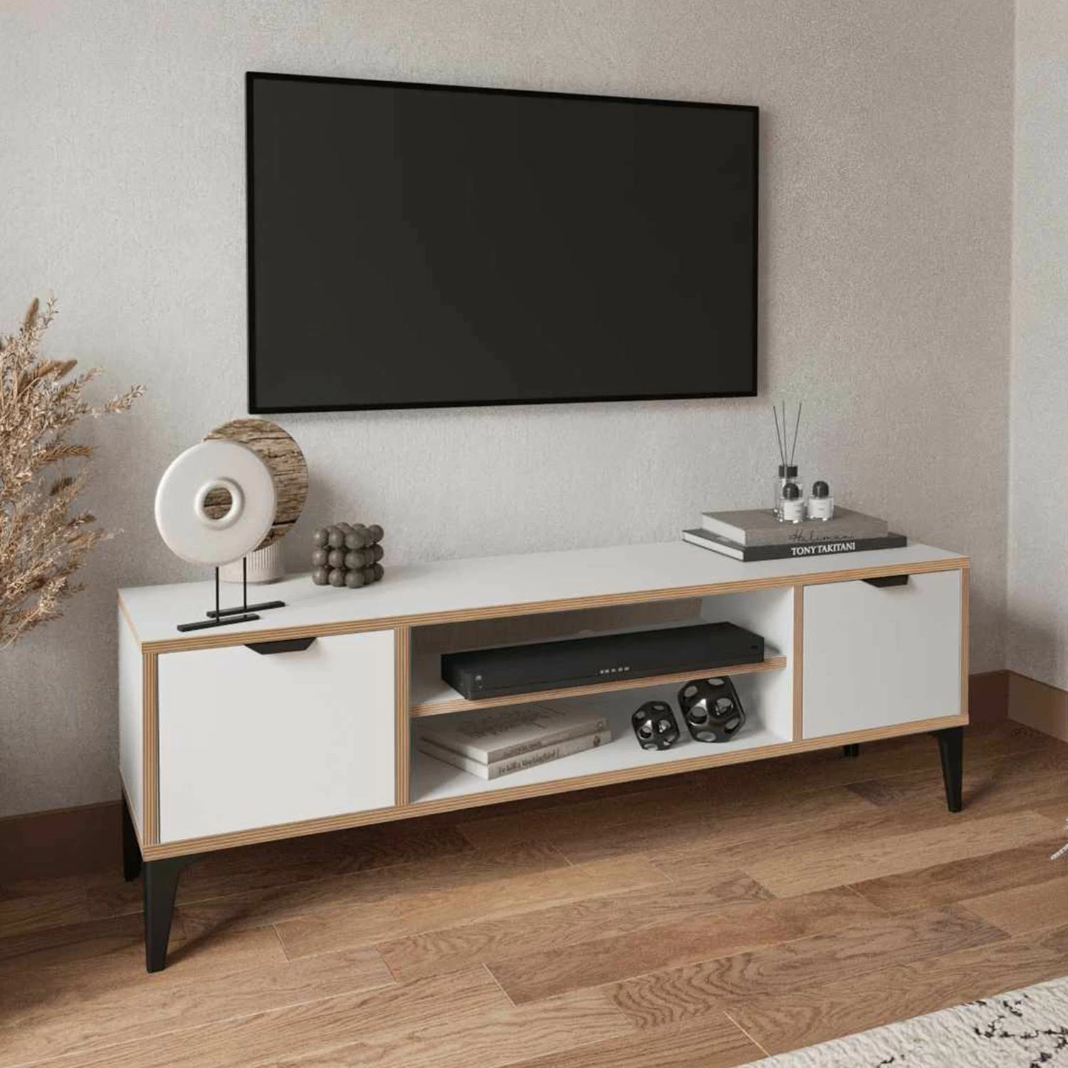 Komodë TV Skye Decor, Arden, e bardhë
