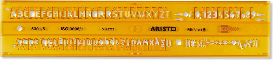 Stencil shkronja/numra ARISTO AR5301/5, plastikë, 5 mm, verdhë