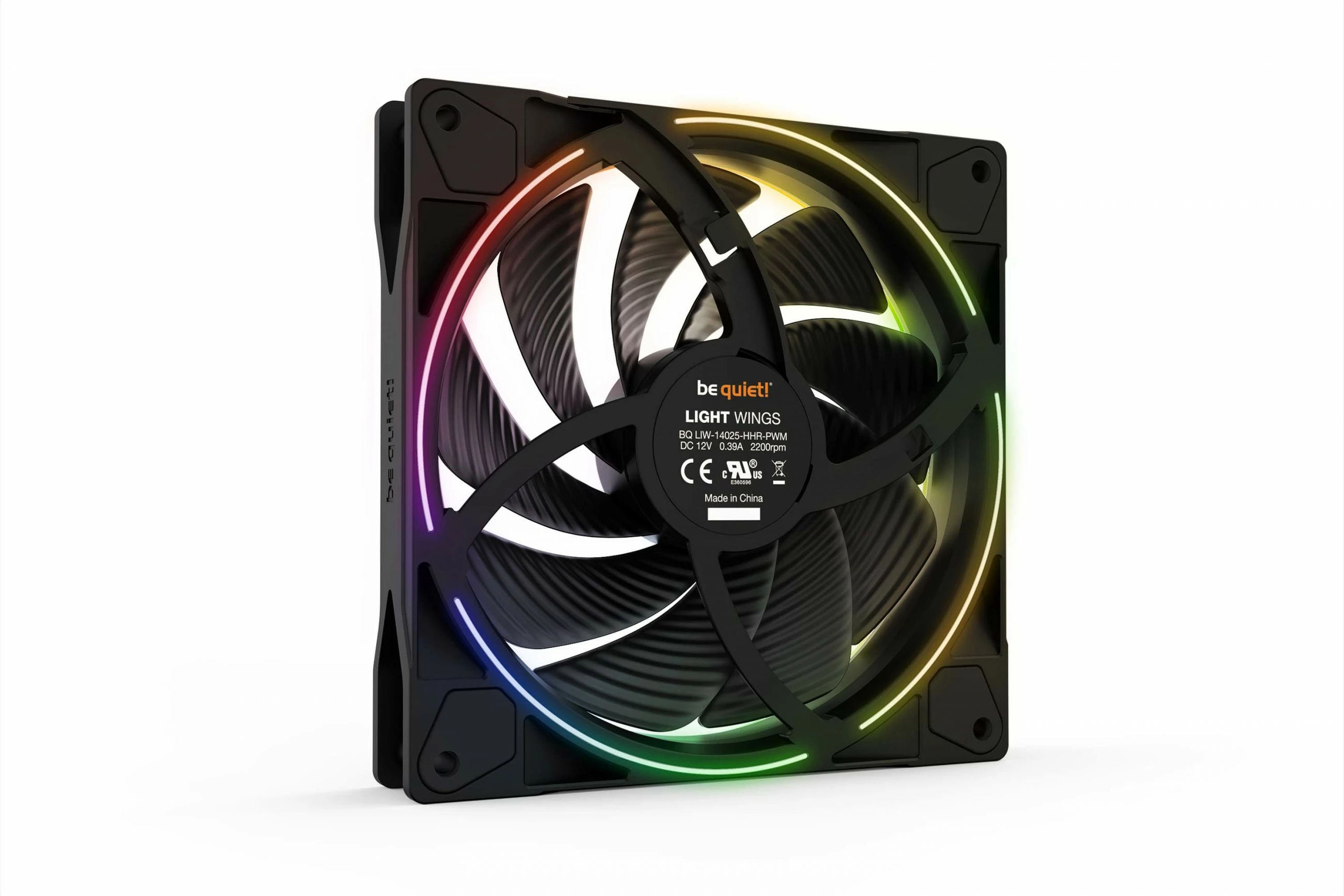 Ventilatorë kasë Be Quiet! LIGHT WINGS 140mm PWM ARGB triple-pack, zi
