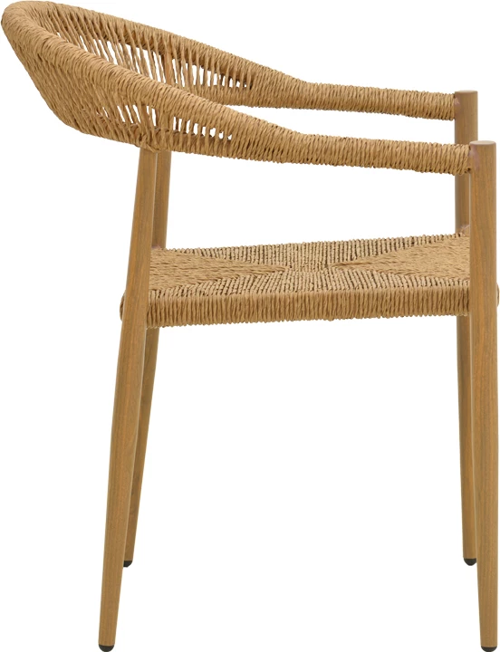 Karrige Rayana alumini, e grumbullueshme, ratan natyral, 56x61.5x77.5cm