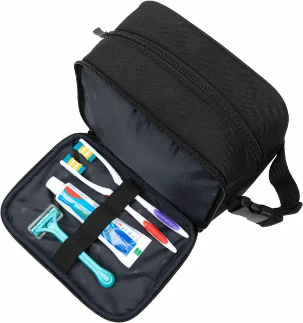 Çantë tualeti RIVACASE ECO 8409, RPET poliester, 215×160×120 mm, e zezë