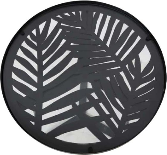 Set tavolina anësore Jungle, 2 copë, e zezë me dizajn, 40x40x50