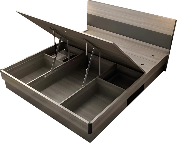 Krevat me hapësirë magazinimi Daizy, ngjyrë arre e hapur-gri, 120x200cm