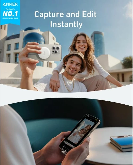 Adapter USB-C ANKER MagGo A83D1G21 3-në-1 10Gbps, SD/TF 4.0, karikim deri 42.5W, për iPhone USB-C, i bardhë, 1 copë
