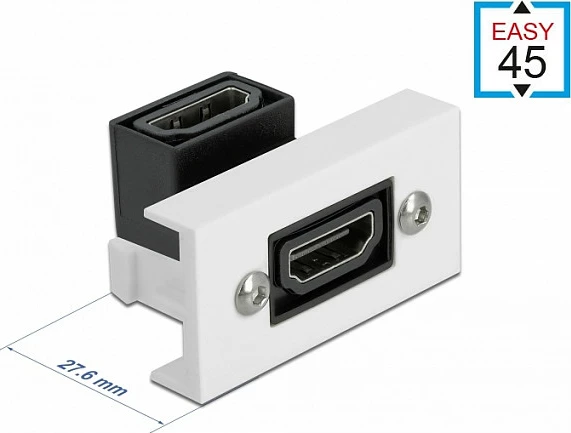 Modul HDMI DeLOCK Easy 45, portë femër, kënd 90°, 22.5 x 45 mm, i zi