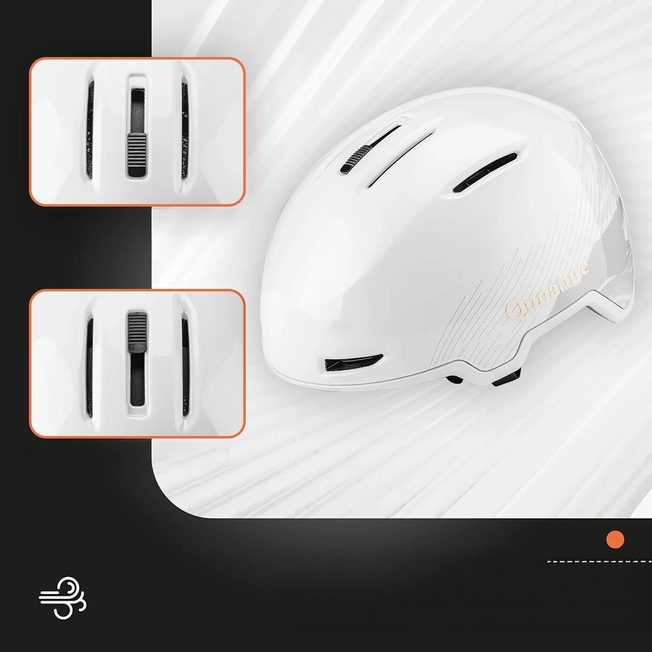 Helmetë ski/snowboard Qunature 10130003001, madhësi L (58-61 cm), PC+EPS, ventilim i rregullueshëm, jastëkë për veshë të heqshëm, mbajtës për syze, e bardhë