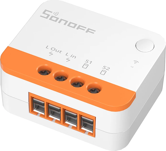 Switch smart Sonoff ZBMINIL2 Zigbee 3.0 mini, 6A, pa nul, set 2 copë, e bardhë/portokalli