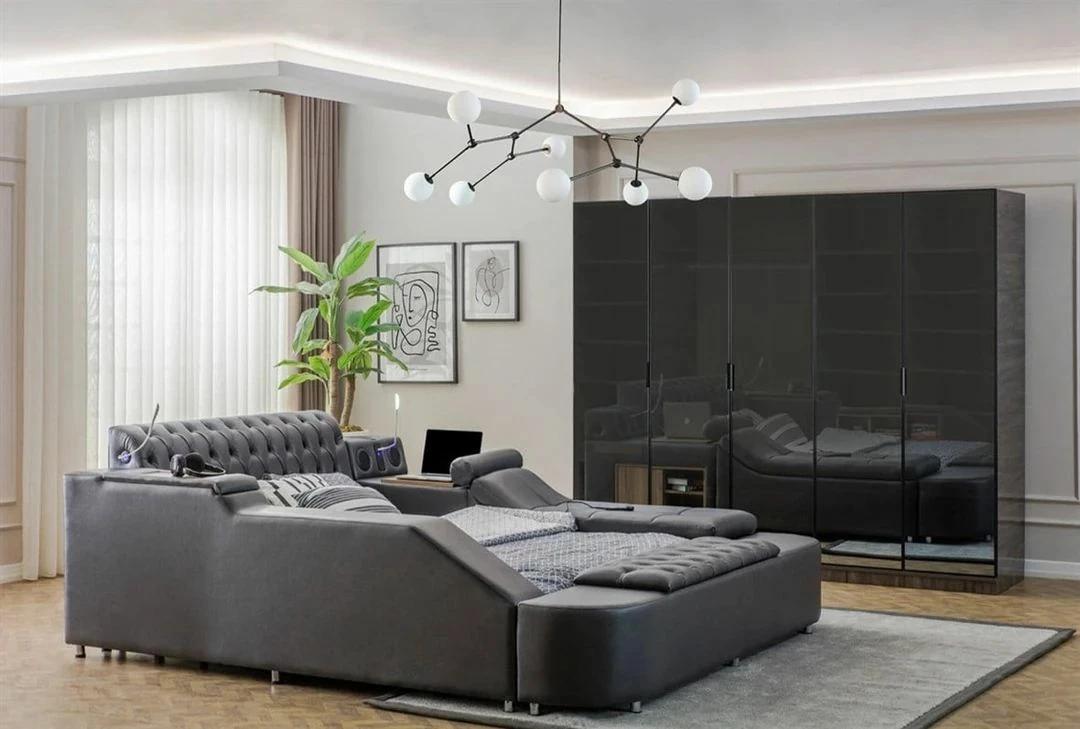 Krevat dopio, ngjyrë e zezë, Skye Decor Dorwell Smart