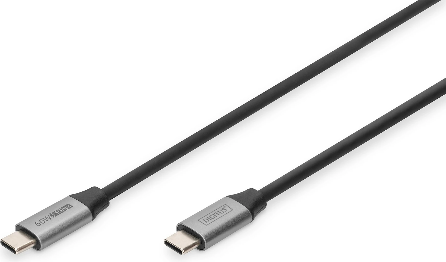 Kabllo USB-C Digitus 1m, 60W, e zezë