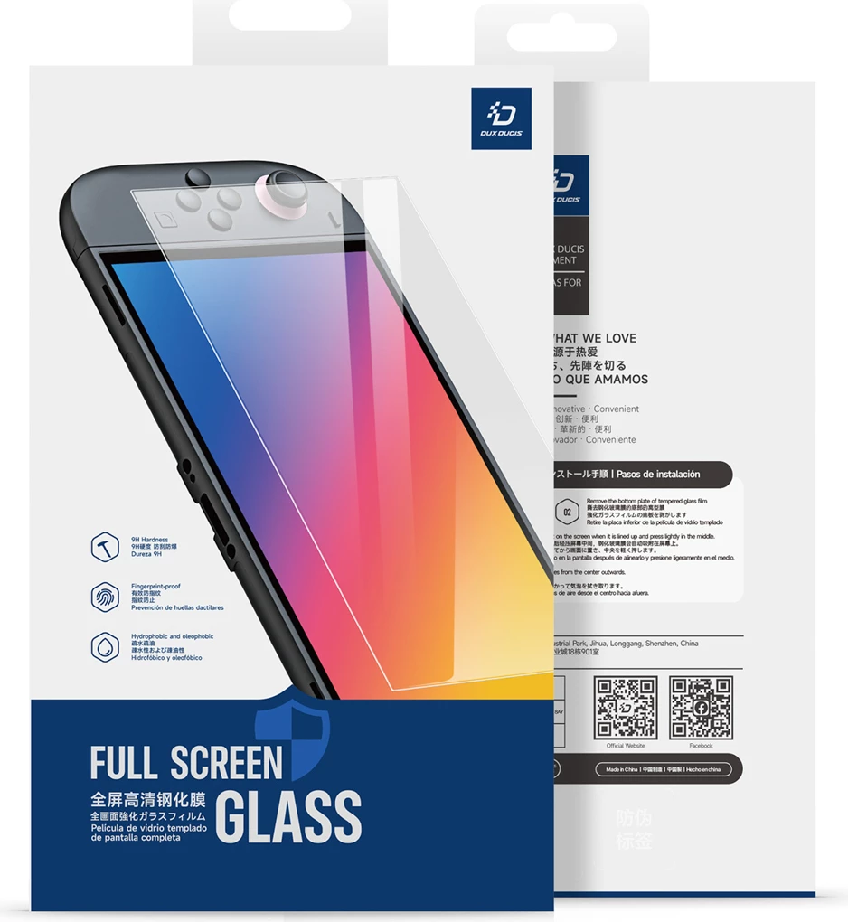 Mbrojtës ekrani xham i kalitur, Dux Ducis, HD për Nintendo Switch 2, 9H, 92% transparencë, kornizë instalimi