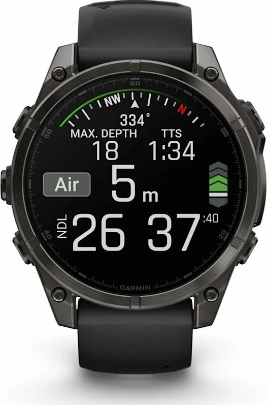 Smartwatch Garmin Fenix 8 AMOLED (010-02904-21) 1.4\" GPS NFC 10 ATM, e zezë