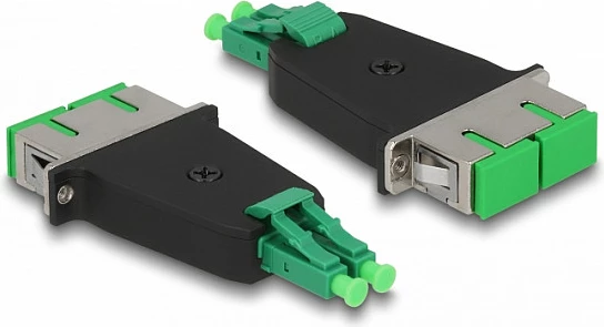 Adapter fibrë optike DeLOCK, LC Duplex në SC Duplex, hibrid, i gjelbër