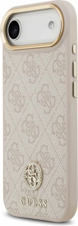 Kapak telefoni Guess 4G Strass Logo & Big Strap Metal Buttons MagSafe për iPhone Air, rozë