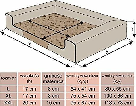 Shtrat për qen Hobbydog Victoria XXL 118x78x20 cm, burgundy/zi