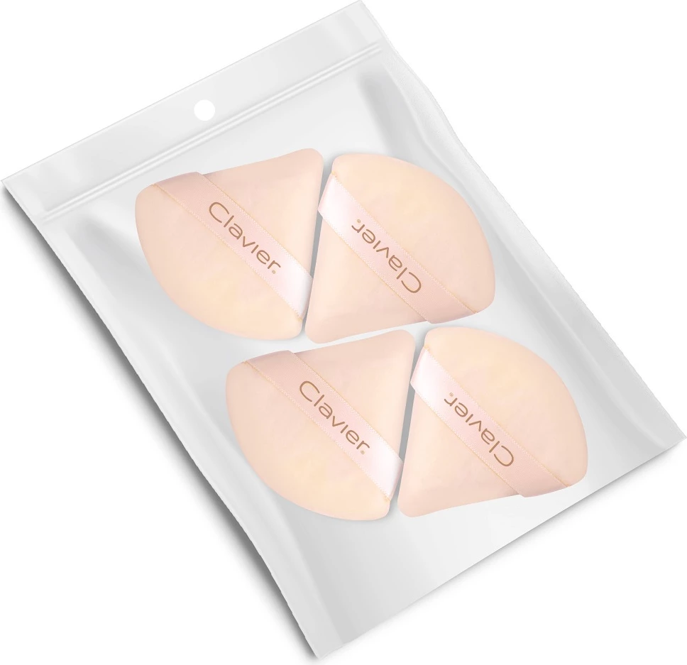 Puf për pluhur Clavier Triangull për femra, beige, 4 copë