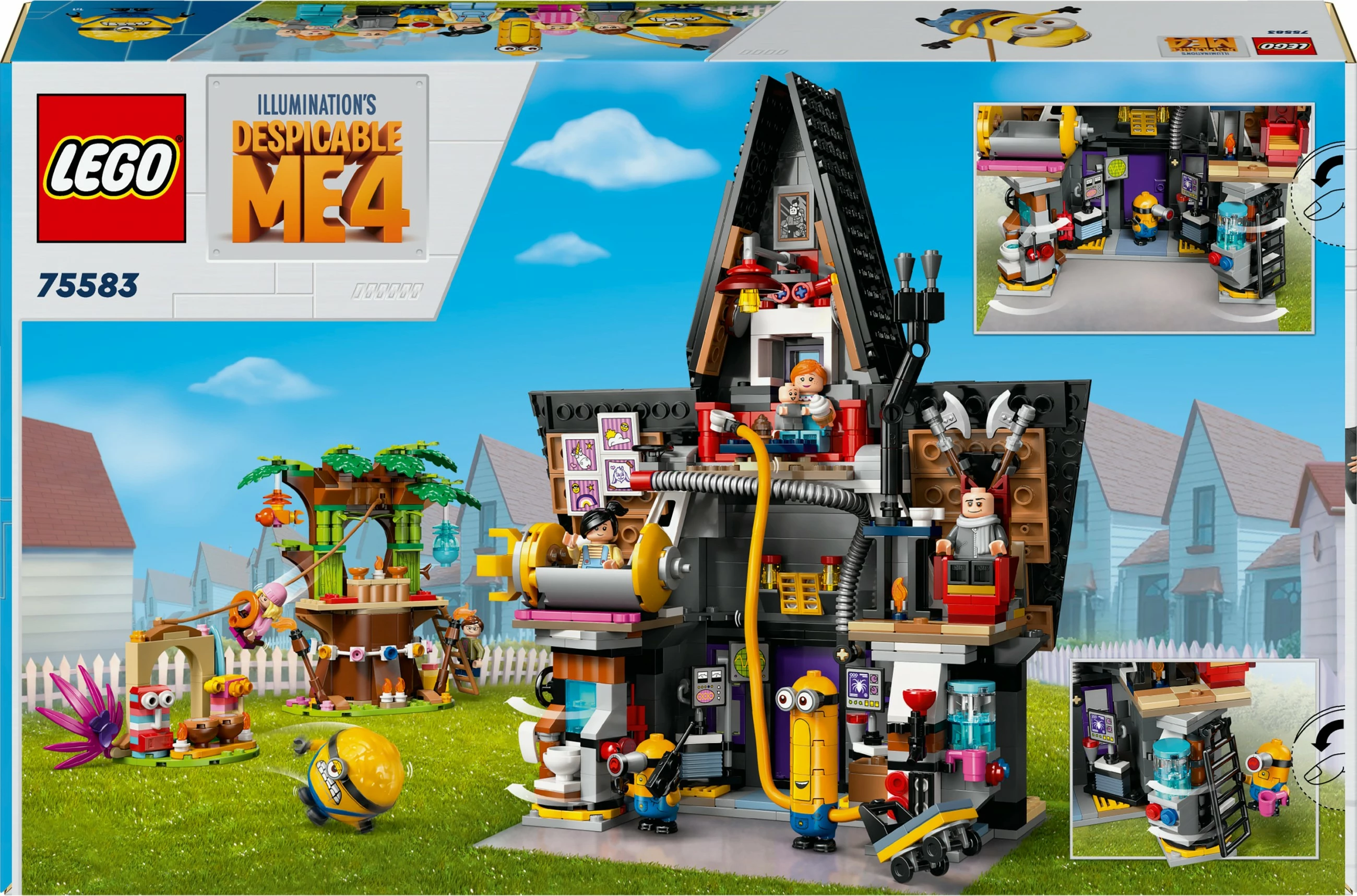 Set ndërtimi LEGO Minions dhe Shtëpia e Familjes së Gru-së, 868 pjesë, 1.31 kg