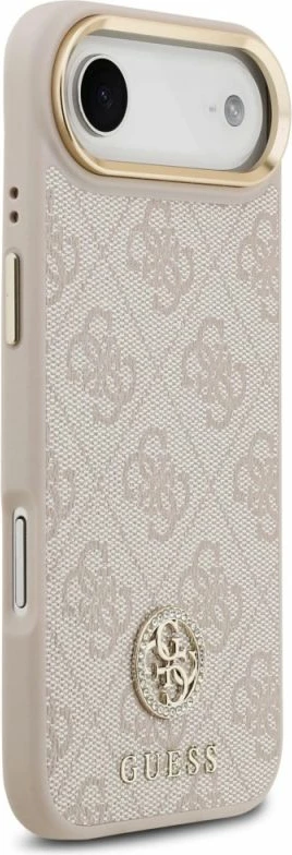 Kapak telefoni Guess 4G Strass Logo & Big Strap Metal Buttons MagSafe për iPhone Air, rozë
