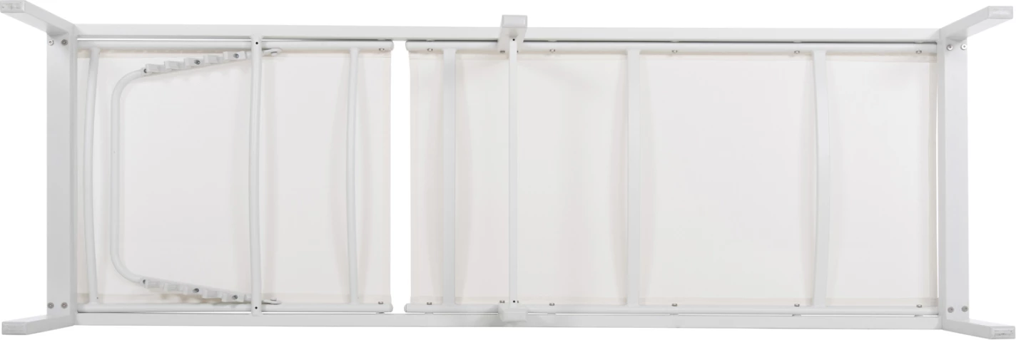 Shezlong alumini THATCHER, kornizë bardhë & tekstilene, 196,5x64,5x92H cm