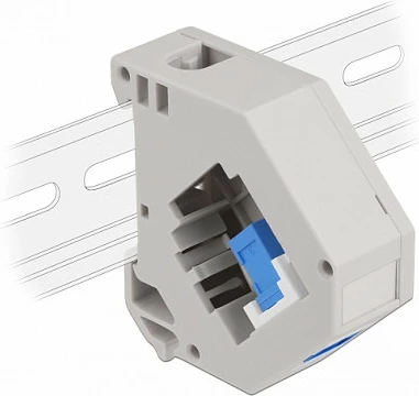 Adapter shinë DIN DeLOCK Keystone SC Simplex F-F, 60.1×59.4×21.6 mm, blu/gri/bardhë