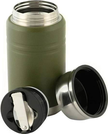Termos ushqimi M-TAC UN-R02-750A me lugë të palosshme, 750 ml, jeshile ulliri