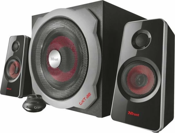 Altoparlantë për kompjuter Trust GXT 38 Tytan (19023) 2.1, 60W RMS (120W max), zezë/kuqe, set me subwoofer