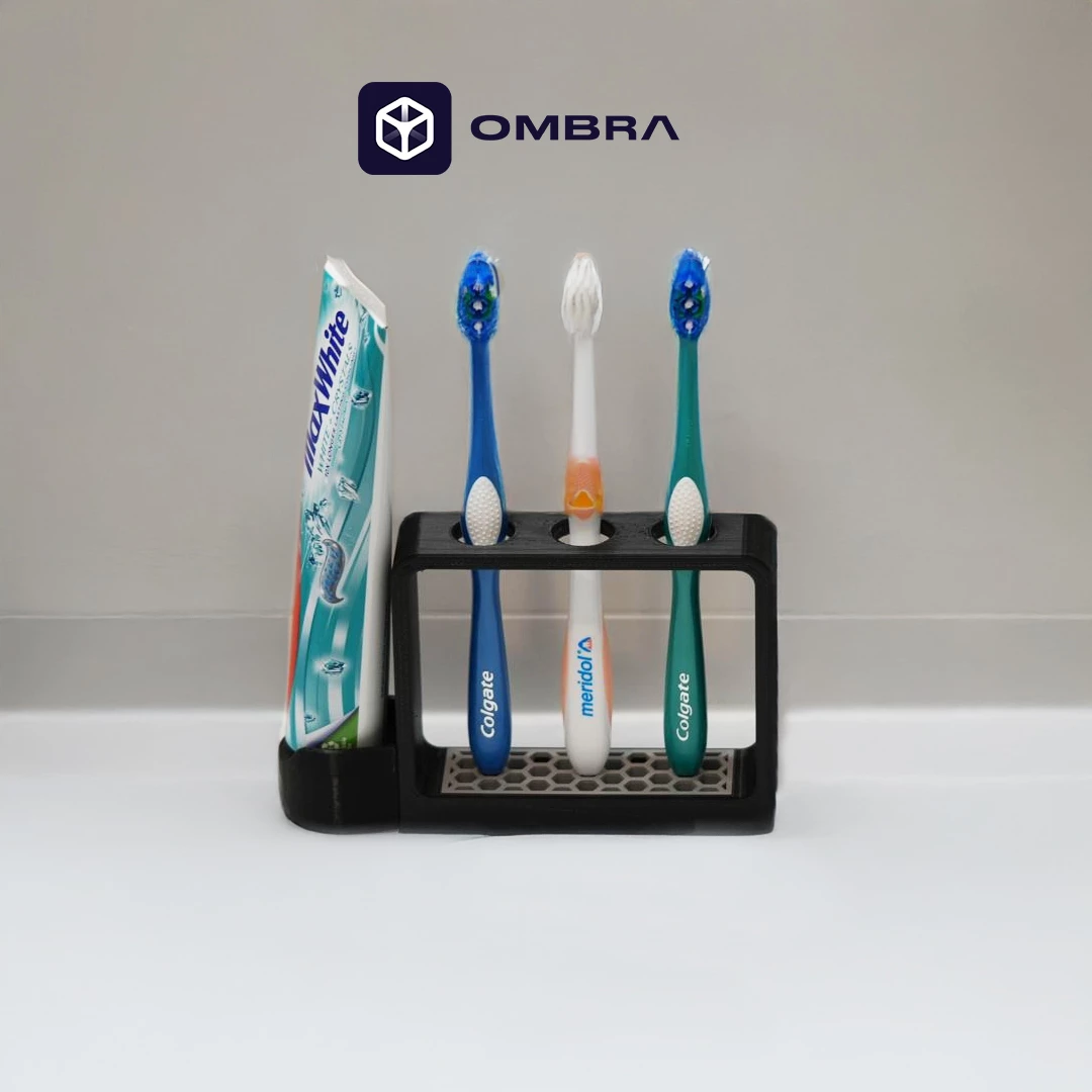 Mbajtëse për brushë dhe pastë dhëmbësh, e zezë