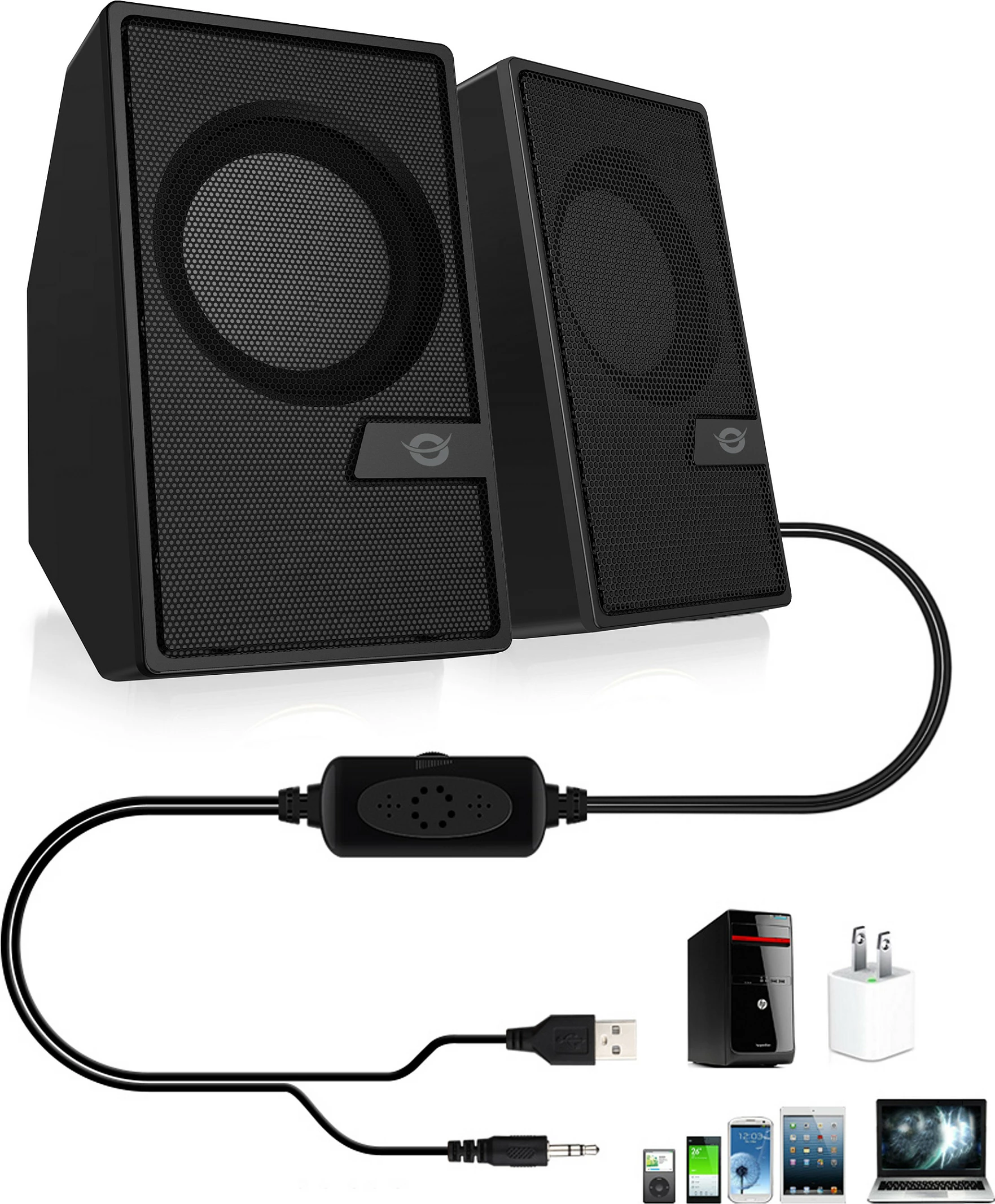 Altoparlantë Conceptronic 2.0 Bluetooth, 6W, me telekomandë, të zi