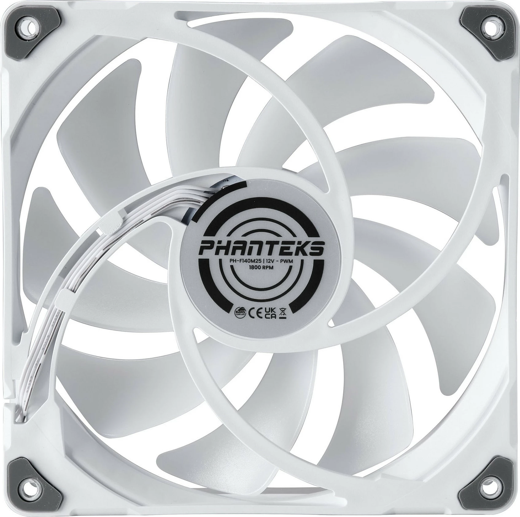 Ventilator për kasë Phanteks M25 RGB 140mm, PWM, i bardhë