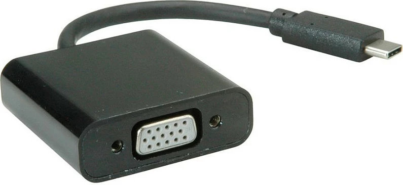Adapter display VALUE USB-C në VGA me audio, i zi