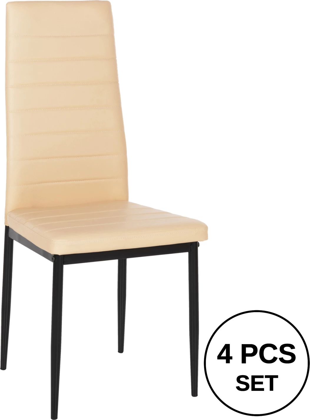 Karrige metalike Lady FH0037.25 PU kapuçino me kornizë metalike K/D 40x48x95 cm, set prej 4 copë