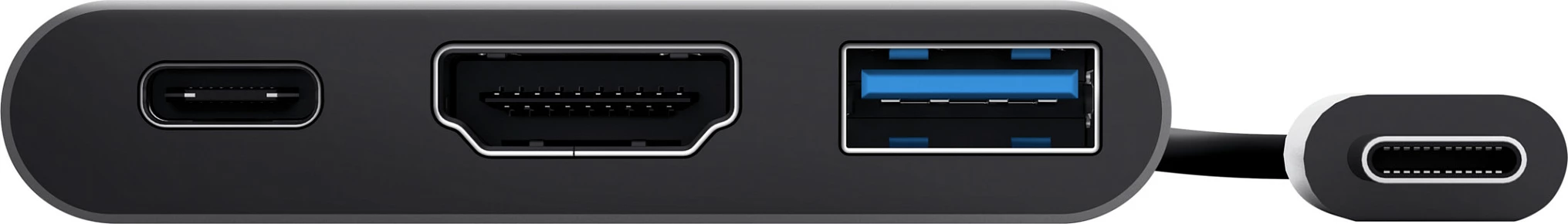 Adapter/Hub USB-C Trust Dalyx 3-në-1, HDMI, USB-A, USB-C PD 100W, alumin/zi
