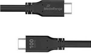 Kabllo USB-C në USB-C MediaRange MRCS218, 3m, 100W PD 3.0, 10 Gbit/s, e zezë
