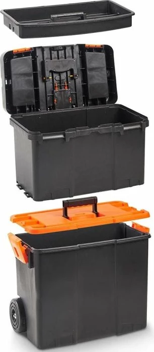 Kuti veglash me rrota VonHaus 3500046, 46×26×63 cm, 25 kg, e zezë/portokalli