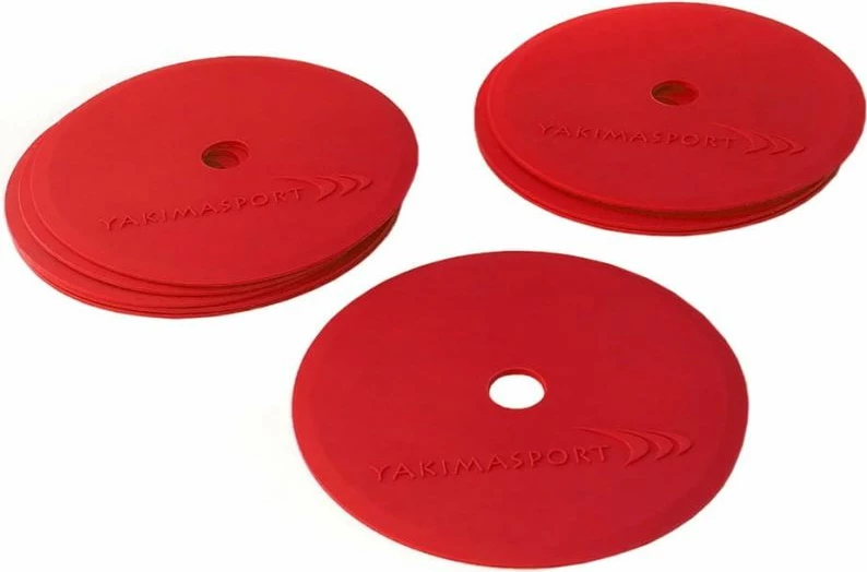 Set i shënuesve të sheshtë për fushë Yakimasport, 10 copë, të kuq