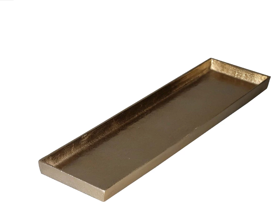 Tabaka dekorative WARDA, alumin, ngjyrë ari, 60x16x3 cm