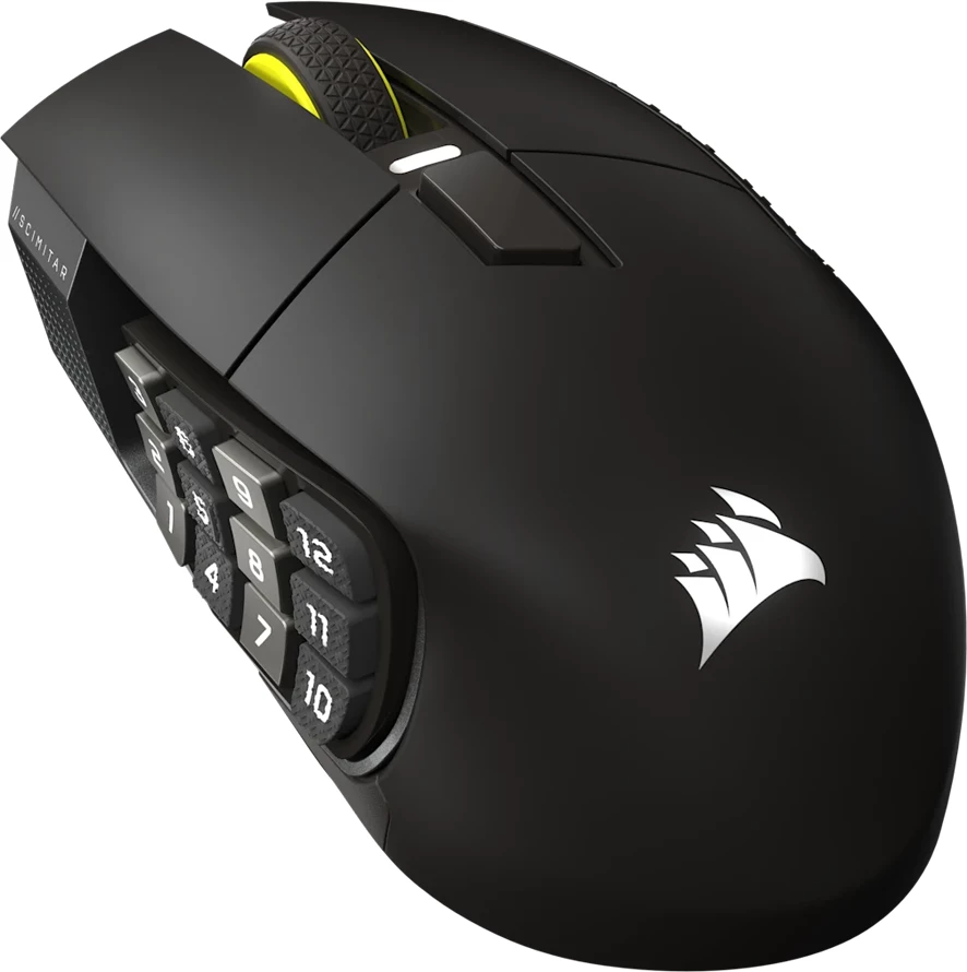 Maus CORSAIR Scimitar Elite Wireless SE 33K DPI, 16 butona, Wireless (Bluetooth/RF), Gunmetal, me USB receiver