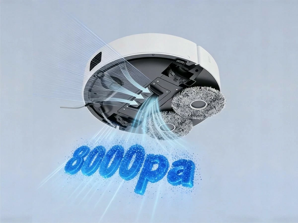 Robot pastrues JONR T5 Lite, mop dhe fshesë, kontroll me aplikacion, 2600mAh, bardhë