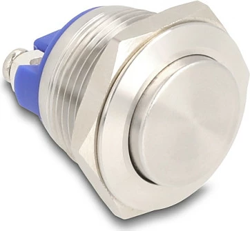 Switch buton DeLOCK 22042, 2P, 250V/5A, IP65, inox/nikel, Silver