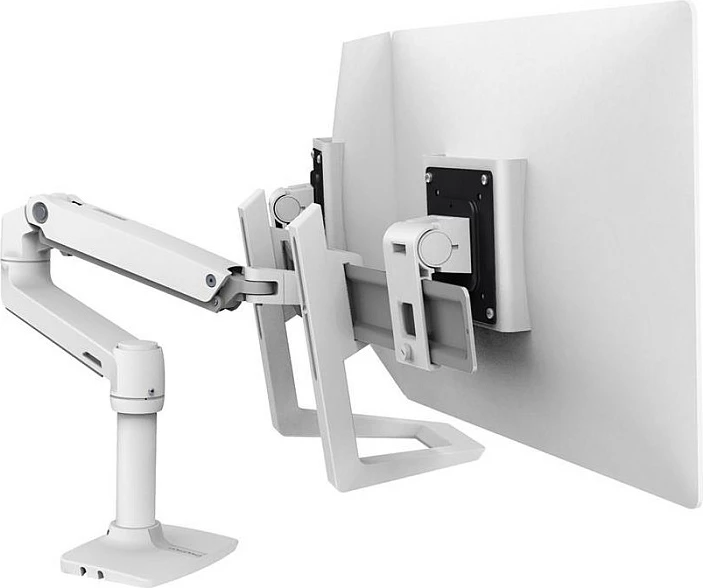 Mbajtëse tavoline për dy monitorë Ergotron Dual Direct, deri 10", e bardhë