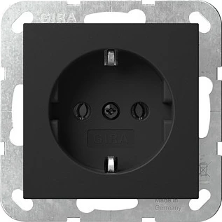 Prizë muri GIRA System 55 4188005, Schuko, 220-250V, 1 dalje, e zezë