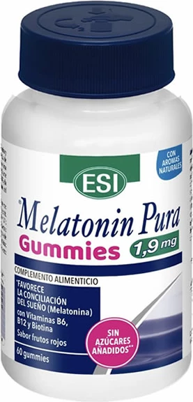 Gummies me melatonin ESI Pure 1.9mg, unisex, 60 copë