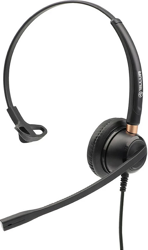Kufje Tellur Voice 510N, USB, me mikrofon boom, kabllo 2.2m, të zeza