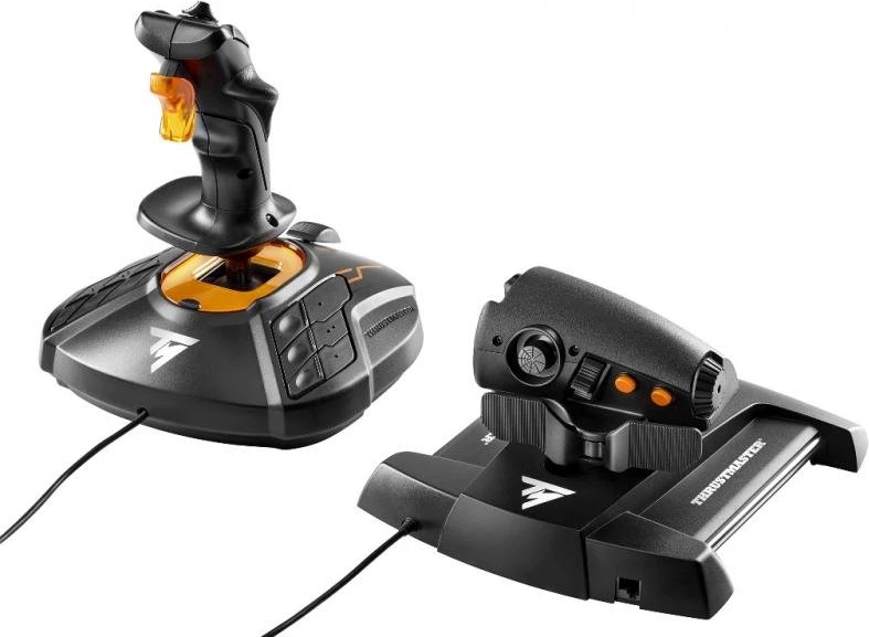 Joystick HOTAS Thrustmaster T.16000M FCS për PC, me throttle TWCS, e zezë/portokalli, set 2-pjesësh