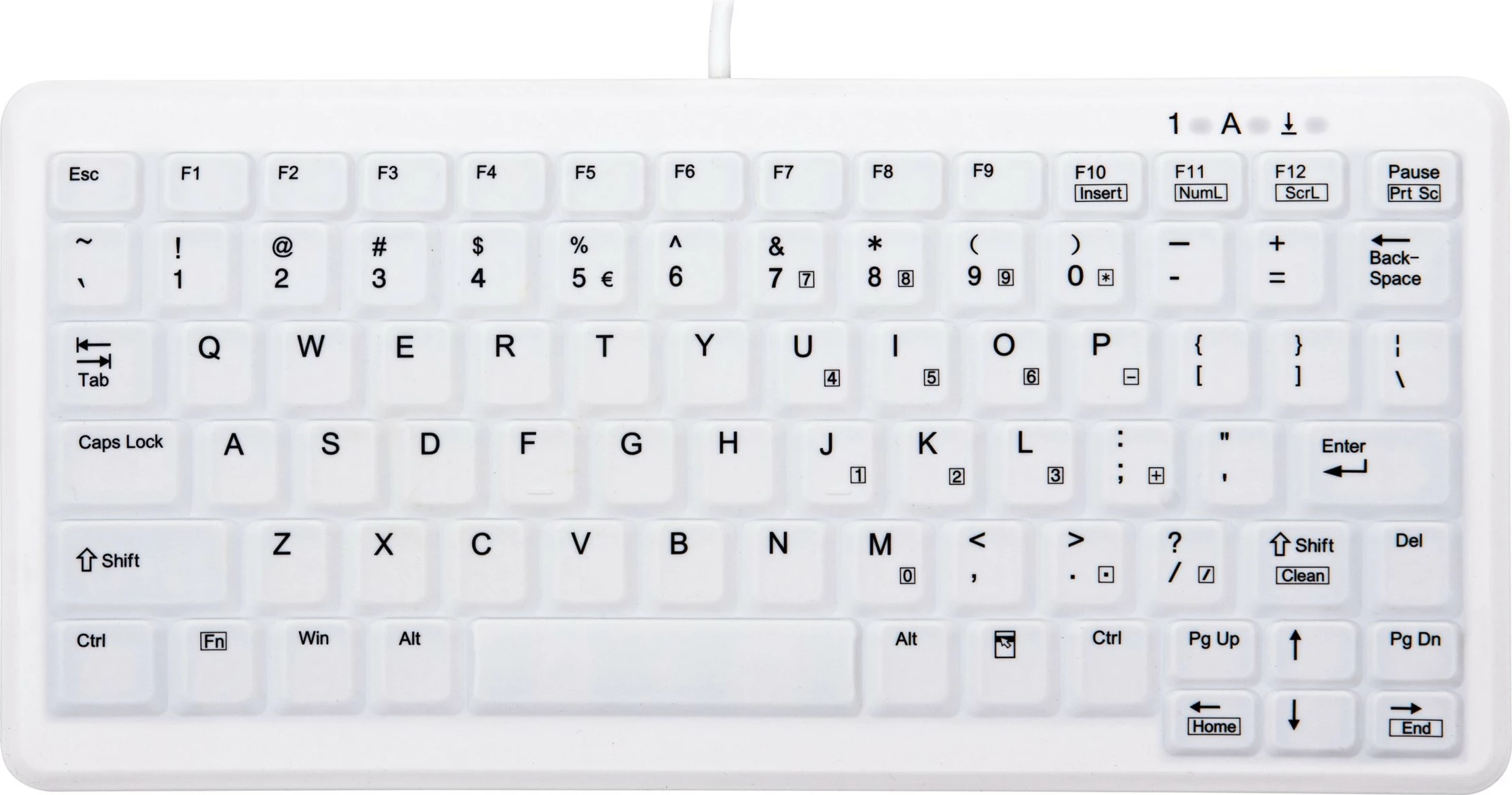 Tastierë Cherry AK-C4110F-U1-W/US, USB, QWERTY, e bardhë