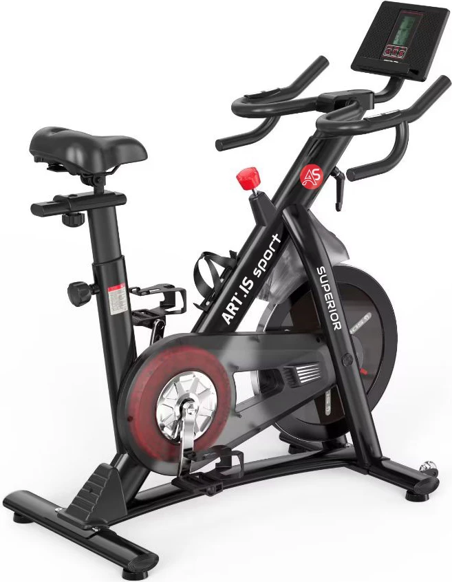 biçikletë statike indoor ART.IS sport Superior AS2 (AS8718), volant 8 kg, Bluetooth Kinomap/Zwift, deri 120 kg, e zezë/kuqe