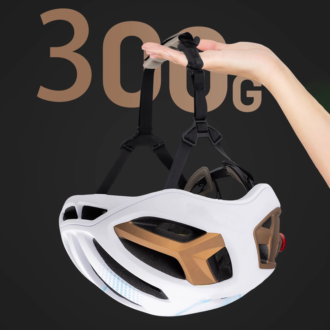 Helmetë biçiklete rrugore Wozinsky HT-68TL, madhësi L 57-62 cm, me dritë të pasme, taupe