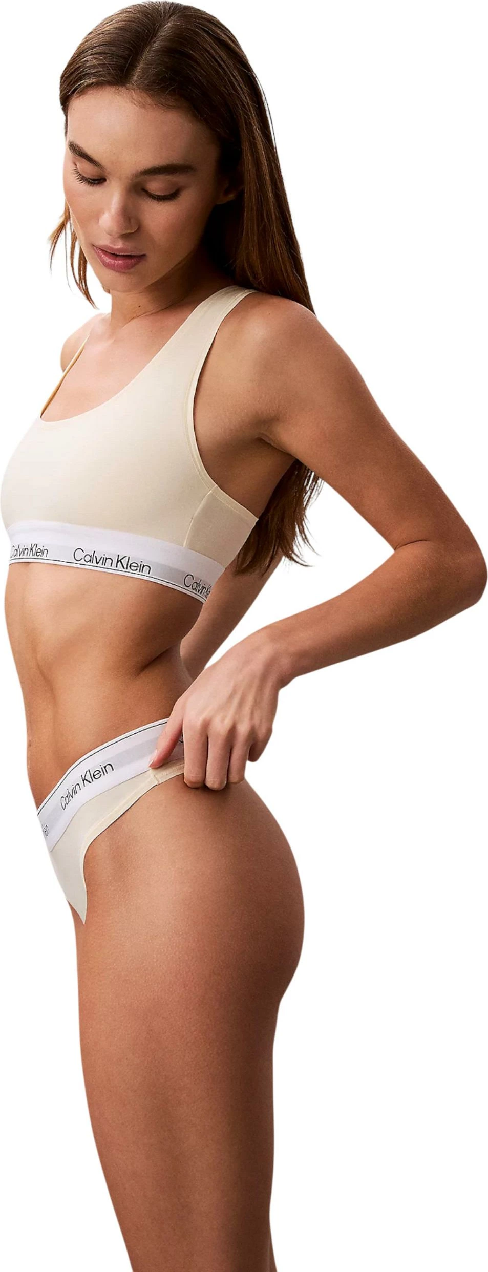 Tanga Calvin Klein Underwear LV00QF8518, për femra, krem [Madhësia: L]